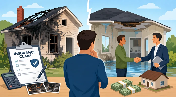 Fire or Water Damage: Claim Insurance or Sell As-Is?